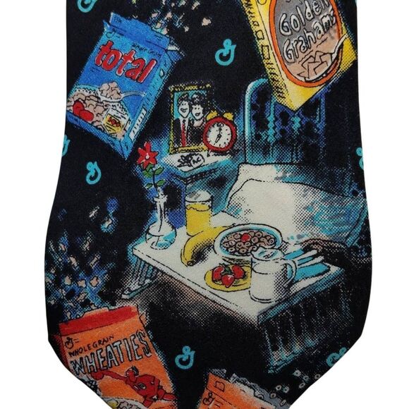 Rare Vintage General Mills Cereal Celebration Tie 100% Silk - Picture 8 of 14
